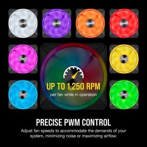 Corsair | QL Series 140mm PWM Dual Fan Kit with Lighting Node CORE | QL140 RGB | Case fan Corsair | QL Series 140mm PWM Dual Fan Kit with Lighting Node CORE | QL140 RGB | Case fan