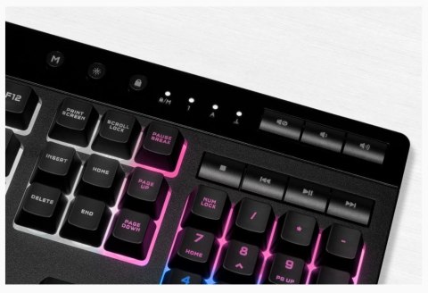 Corsair | Rubber Dome | K55 RGB PRO XT | Gaming Keyboard | Gaming Keyboard | RGB LED light | US | Wired | Black Corsair | Rubber Dome | K55 RGB PRO XT | Gaming Keyboard | Gaming Keyboard | RGB LED light | US | Wired | Black