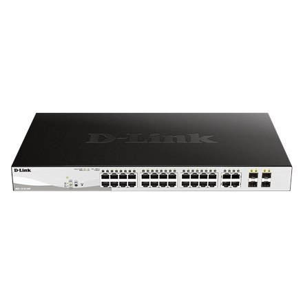 D-Link | 28-Port Gigabit Smart Managed PoE Switch | DGS-1210-28P | Managed L2+ | Desktop | 1 Gbps (RJ-45) ports quantity | SFP p D-Link | 28-Port Gigabit Smart Managed PoE Switch | DGS-1210-28P | Managed L2+ | Desktop | 1 Gbps (RJ-45) ports quantity | SFP p