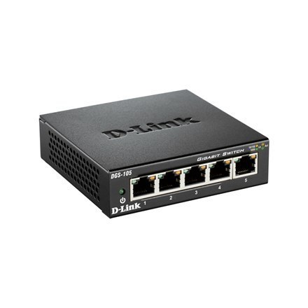 D-Link | Ethernet Switch | DGS-105/E | Unmanaged | Desktop | 10/100 Mbps (RJ-45) ports quantity | 1 Gbps (RJ-45) ports quantity D-Link | Ethernet Switch | DGS-105/E | Unmanaged | Desktop | 10/100 Mbps (RJ-45) ports quantity | 1 Gbps (RJ-45) ports quantity