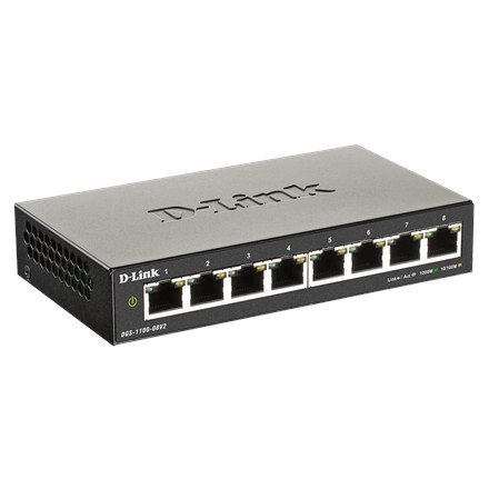 D-Link | Smart Gigabit Ethernet Switch | DGS-1100-08V2 | Managed | Desktop | 1 Gbps (RJ-45) ports quantity | SFP ports quantity D-Link | Smart Gigabit Ethernet Switch | DGS-1100-08V2 | Managed | Desktop | 1 Gbps (RJ-45) ports quantity | SFP ports quantity
