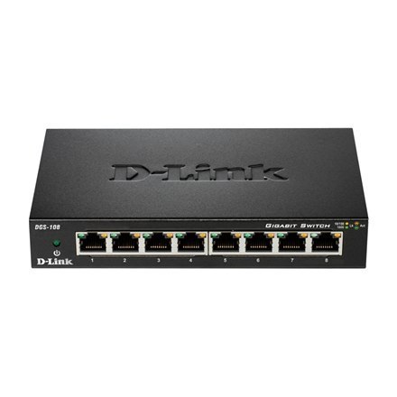 D-Link | Switch | DGS-108/E | Unmanaged | Desktop | 10/100 Mbps (RJ-45) ports quantity | 1 Gbps (RJ-45) ports quantity 8 | SFP p D-Link | Switch | DGS-108/E | Unmanaged | Desktop | 10/100 Mbps (RJ-45) ports quantity | 1 Gbps (RJ-45) ports quantity 8 | SFP p
