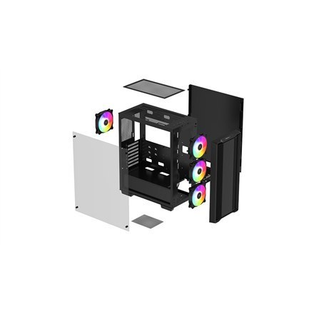 Deepcool | CC560 (with 4pcs ARGB Fans) | Side window | Black | Mid-Tower | Power supply included No | ATX PS2
