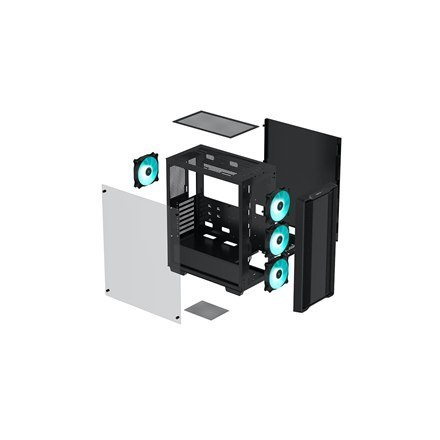 Deepcool | Fits up to size " | MID TOWER CASE (with four LED fans of Marrs Green) | CC560 | Side window | Black | Mid-Tower |