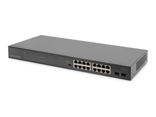 Digitus | 16 Port Gigabit PoE Switch | DN-95347-1 | Unmanaged | Rackmountable | SFP ports quantity 2