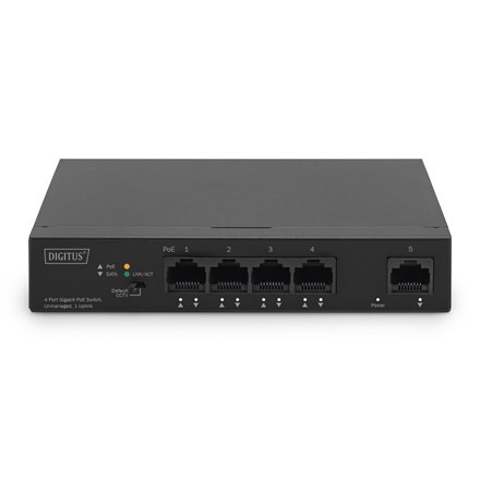 Digitus | 4 Port Gigabit PoE Switch | DN-95330-1 | Unmanaged | Desktop | 10/100 Mbps (RJ-45) ports quantity | 1 Gbps (RJ-45) por Digitus | 4 Port Gigabit PoE Switch | DN-95330-1 | Unmanaged | Desktop | 10/100 Mbps (RJ-45) ports quantity | 1 Gbps (RJ-45) por
