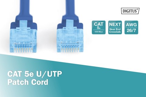 Digitus | CAT 5e | Patch cable | Unshielded twisted pair (UTP) | Male | RJ-45 | Male | RJ-45 | Blue | 0.5 m Digitus | CAT 5e | Patch cable | Unshielded twisted pair (UTP) | Male | RJ-45 | Male | RJ-45 | Blue | 0.5 m
