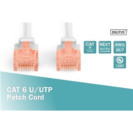 Digitus | CAT 6 | Kabel krosowy | Skrętka nieekranowana (UTP) | Męski | RJ-45 | Męski | RJ-45 | Szary | 2 m Digitus | CAT 6 | Kabel krosowy | Skrętka nieekranowana (UTP) | Męski | RJ-45 | Męski | RJ-45 | Szary | 2 m