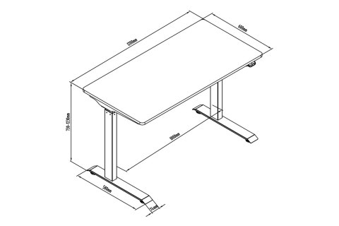 Digitus | Electric Height Adjustable Desk | 73 - 123 cm | Maximum load weight 50 kg | Metal | White Digitus | Electric Height Adjustable Desk | 73 - 123 cm | Maximum load weight 50 kg | Metal | White