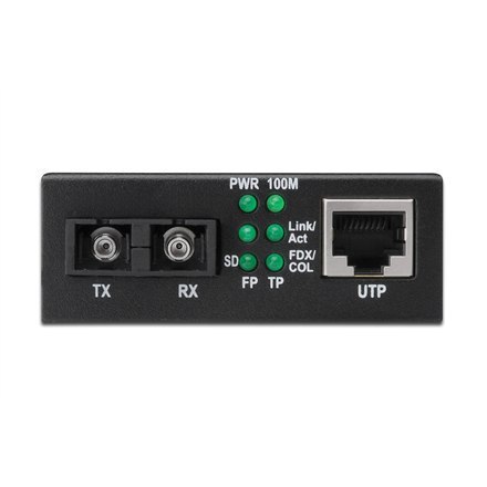 Digitus | Fast Ethernet Media Converter, Multimode SC connector, 1310nm, up to 2km | DN-82020-1 | SC duplex | 10/100M RJ45 port Digitus | Fast Ethernet Media Converter, Multimode SC connector, 1310nm, up to 2km | DN-82020-1 | SC duplex | 10/100M RJ45 port