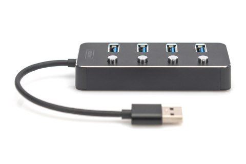 Digitus | Hub USB 3.0, 4-portowy, przełączany, aluminiowa obudowa | DA-70247 Digitus | Hub USB 3.0, 4-portowy, przełączany, aluminiowa obudowa | DA-70247