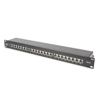 Digitus | Patch Panel | CAT 6A | RJ45, 8P8C | m | RJ45 shielding (Tinned bronze) | Suitable for 483 mm (19") cabinet mounting; T