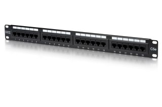 Digitus | Patch Panel | DN-91524U | Black | Category: CAT 5e; Ports: 24 x RJ45; Retention strength: 7.7 kg; Insertion force: 30N