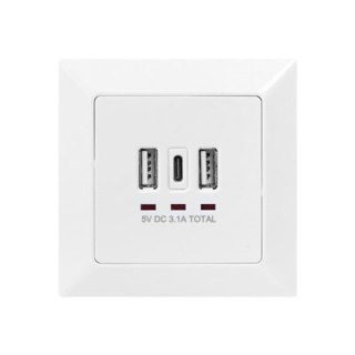 Digitus | Socket with USB A & USB-C Ports, flush mounted