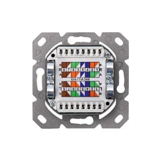 Digitus CAT 6A Class EA network outlet,shielded,2xRJ45,LSA pure white, flush mount, horizontal cable install. Digitus | CAT 6A C