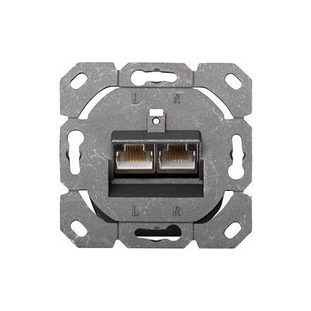 Digitus CAT 6A Class EA network outlet,shielded,2xRJ45,LSA pure white, flush mount, horizontal cable install. Digitus | CAT 6A C