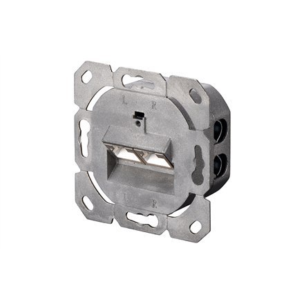 Digitus CAT 6A Class EA network outlet,shielded,2xRJ45,LSA pure white, flush mount, horizontal cable install. Digitus | CAT 6A C