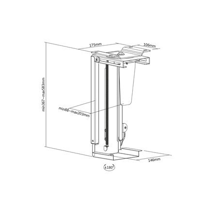 Digitus | Uchwyt stołowy PC | 30-51 cm | DA-90411 | " | Stal | Czarny Digitus | Uchwyt stołowy PC | 30-51 cm | DA-90411 | " | Stal | Czarny