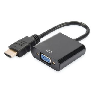 Digitus Video / audio adaptor | 15 pin HD D-Sub (HD-15) | Mini-phone 3.5 mm | Female | 19 pin HDMI Type A | Male | Black