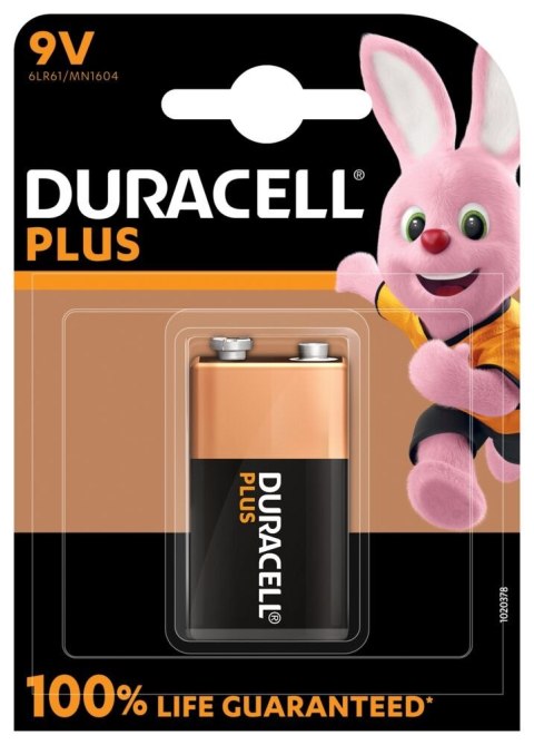 Duracell | Bateria alkaliczna | 9V | 1 szt. | Plus MN1604 Duracell | Bateria alkaliczna | 9V | 1 szt. | Plus MN1604