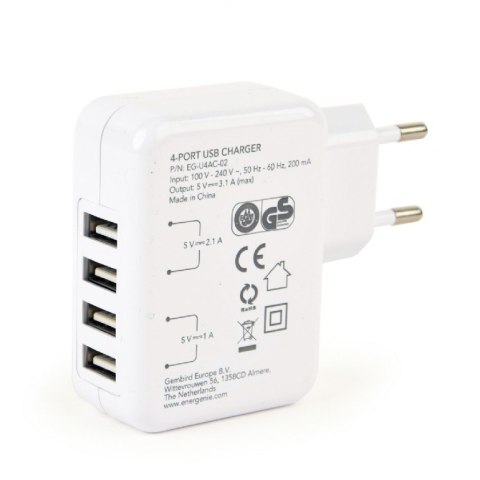 EnerGenie | EG-U4AC-02 | Uniwersalna ładowarka USB EnerGenie | EG-U4AC-02 | Uniwersalna ładowarka USB