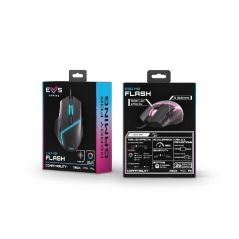 Energy Sistem Gaming Mouse ESG M2 Flash USB 2.0, 6400 DPI, 8 konfigurowalnych przycisków, diody LED RGB Energy Sistem | Przewodo Energy Sistem Gaming Mouse ESG M2 Flash USB 2.0, 6400 DPI, 8 konfigurowalnych przycisków, diody LED RGB Energy Sistem | Przewodo