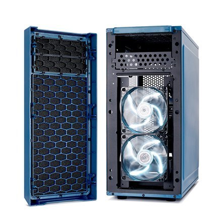 Fractal Design | Focus G | FD-CA-FOCUS-BU-W | Side window | Left side panel - Tempered Glass | Blue | ATX | Power supply include Fractal Design | Focus G | FD-CA-FOCUS-BU-W | Side window | Left side panel - Tempered Glass | Blue | ATX | Power supply include