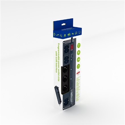 Gembird EG-SMS - surge protector | Output Connector Qty 6 | 1.8 m | Black Gembird EG-SMS - surge protector | Output Connector Qty 6 | 1.8 m | Black