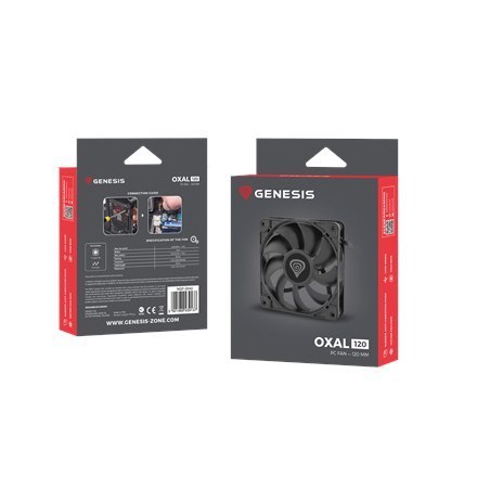 Genesis | Oxal 120 | Czarny | Wentylator obudowy Genesis | Oxal 120 | Czarny | Wentylator obudowy
