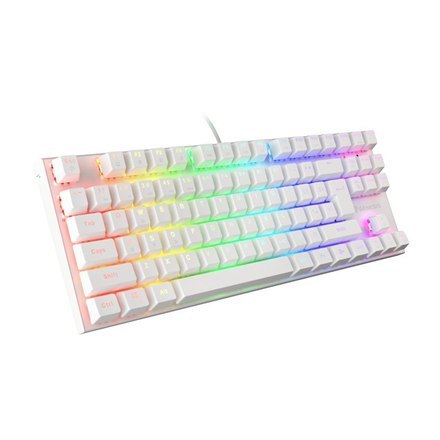 Genesis | THOR 303 TKL | Klawiatura dla graczy | Podświetlenie LED RGB | USA | Biała | Przewodowa | 1,8 m | Brązowy przełącznik Genesis | THOR 303 TKL | Klawiatura dla graczy | Podświetlenie LED RGB | USA | Biała | Przewodowa | 1,8 m | Brązowy przełącznik