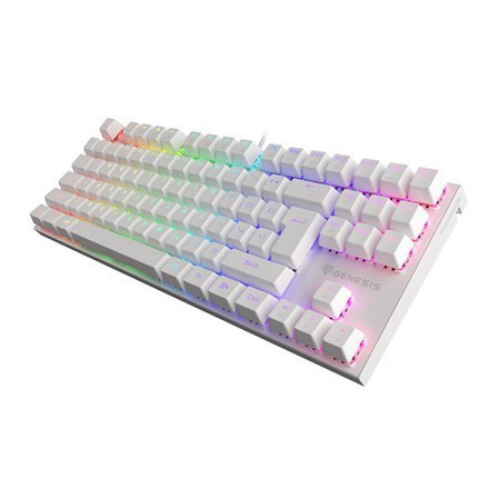 Genesis | THOR 303 TKL | Klawiatura dla graczy | Podświetlenie LED RGB | USA | Biała | Przewodowa | 1,8 m | Brązowy przełącznik Genesis | THOR 303 TKL | Klawiatura dla graczy | Podświetlenie LED RGB | USA | Biała | Przewodowa | 1,8 m | Brązowy przełącznik