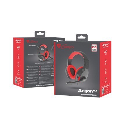 GENESIS ARGON 110 Gaming Headset, nauszny, przewodowy, mikrofon, czarny/czerwony | Genesis | ARGON 110 | przewodowy | nauszny GENESIS ARGON 110 Gaming Headset, nauszny, przewodowy, mikrofon, czarny/czerwony | Genesis | ARGON 110 | przewodowy | nauszny