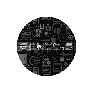 GENESIS Tellur 300 Round Gear Protective Floor Mat, 100cm, Black | Genesis Protective Floor Mat Tellur 300 Round Gear Polyester