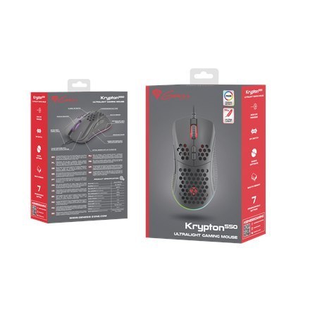 Genesis Gaming Mouse with Software Krypton 550 Wired, czarna
