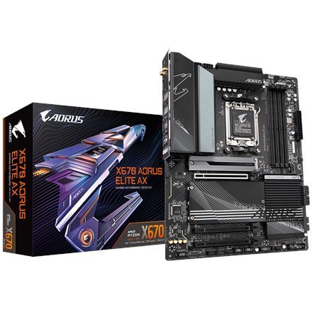 Gigabyte | X670 AORUS ELITE AX 1.0A M/B | Processor family AMD | Processor socket AM5 | DDR5 DIMM | Memory slots 4 | Supported h Gigabyte | X670 AORUS ELITE AX 1.0A M/B | Processor family AMD | Processor socket AM5 | DDR5 DIMM | Memory slots 4 | Supported h