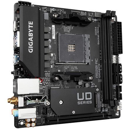 Gigabyte | A520I AC | Rodzina procesora AMD | Gniazdo procesora AM4 | DDR4 DIMM | Sloty pamięci 2 | Liczba złączy SATA 4 | Układ Gigabyte | A520I AC | Rodzina procesora AMD | Gniazdo procesora AM4 | DDR4 DIMM | Sloty pamięci 2 | Liczba złączy SATA 4 | Układ