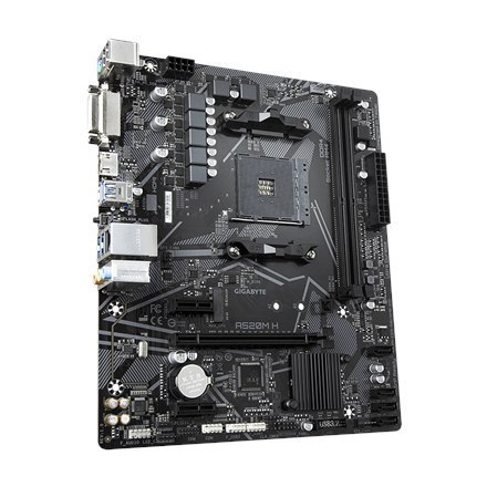 Gigabyte | A520M H 1.0 | Processor family AMD | Processor socket AM4 | DDR4 DIMM | Memory slots 2 | Chipset AMD A | Micro ATX Gigabyte | A520M H 1.0 | Processor family AMD | Processor socket AM4 | DDR4 DIMM | Memory slots 2 | Chipset AMD A | Micro ATX