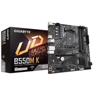 Gigabyte | B550M K 1.0 M/B | Processor family AMD | Processor socket AM4 | DDR4 DIMM | Memory slots 4 | Supported hard disk driv