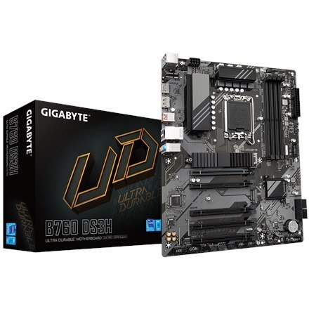 Gigabyte | B760 DS3H 1.0 M/B | Processor family Intel | Processor socket LGA1700 | DDR5 DIMM | Memory slots 4 | Supported hard Gigabyte | B760 DS3H 1.0 M/B | Processor family Intel | Processor socket LGA1700 | DDR5 DIMM | Memory slots 4 | Supported hard