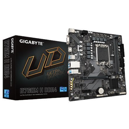 Gigabyte | B760M H DDR4 1.0 M/B | Processor family Intel | Processor socket LGA1700 | DDR4 DIMM | Memory slots 2 | Supported har Gigabyte | B760M H DDR4 1.0 M/B | Processor family Intel | Processor socket LGA1700 | DDR4 DIMM | Memory slots 2 | Supported har