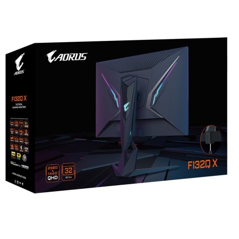 Gigabyte | FI32Q X-EK | 32 " | IPS | QHD | 2560 x 1440 pikseli | 16:9 | 1 ms | 400 cd/m² | Czarny | Porty HDMI w ilości 2 | 240