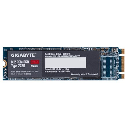 Gigabyte | GP-GSM2NE8256GNTD | 256 GB | SSD form factor | SSD interface M.2 NVME | Read speed 1200 MB/s | Write speed 800 MB/s Gigabyte | GP-GSM2NE8256GNTD | 256 GB | SSD form factor | SSD interface M.2 NVME | Read speed 1200 MB/s | Write speed 800 MB/s