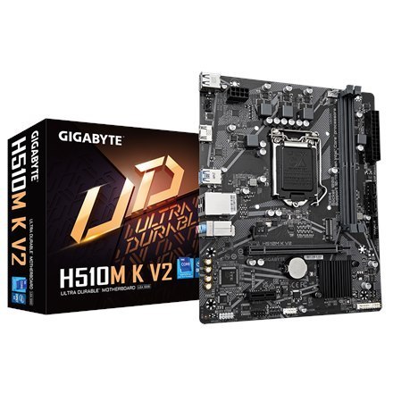 Gigabyte | H510M K V2 1.0 M/B | Processor family Intel | Processor socket LGA1200 | DDR4 DIMM | Memory slots 2 | Supported hard Gigabyte | H510M K V2 1.0 M/B | Processor family Intel | Processor socket LGA1200 | DDR4 DIMM | Memory slots 2 | Supported hard