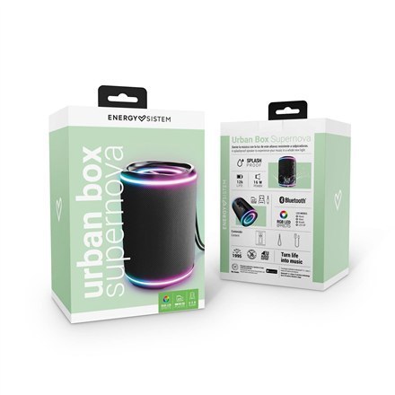 Głośnik przenośny Energy Sistem Urban Box Black Supernova z technologią Bluetooth | Moc 16 W | Czarny | Łączność bezprzewodowa | Głośnik przenośny Energy Sistem Urban Box Black Supernova z technologią Bluetooth | Moc 16 W | Czarny | Łączność bezprzewodowa |
