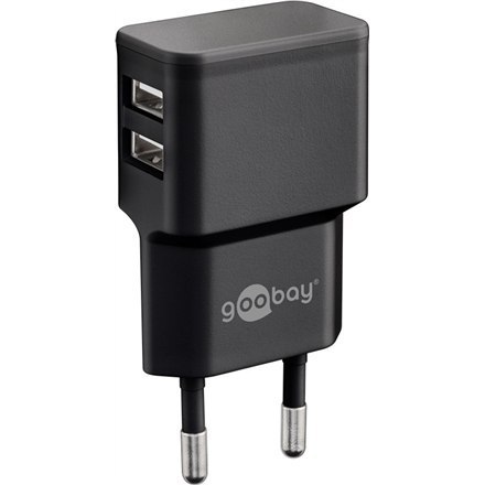 Goobay | 4-pinowe USB typu A | Europlug (zasilanie CEE 7/16) | Czarny | 12 Watt Goobay | 4-pinowe USB typu A | Europlug (zasilanie CEE 7/16) | Czarny | 12 Watt