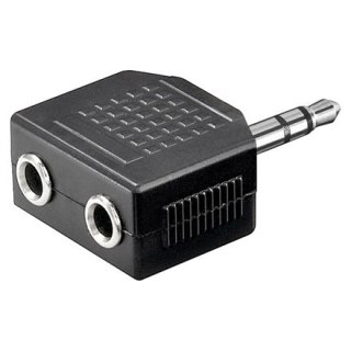Goobay | Rozdzielacz audio | Mini-phone stereo 3,5 mm | Żeńskie | Męskie | Mini-phone stereo 3,5 mm | Czarny