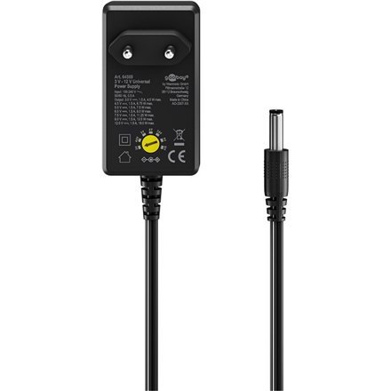 Goobay Universal Power Supply 3 V - 12 V, Max. 18 W Goobay Universal Power Supply 3 V - 12 V, Max. 18 W