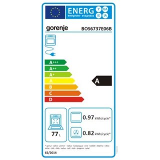 Gorenje | BOS6737E06B | Oven | 77 L | Multifunctional | EcoClean | Mechanical control | Steam function | Yes | Height 59.5 cm |