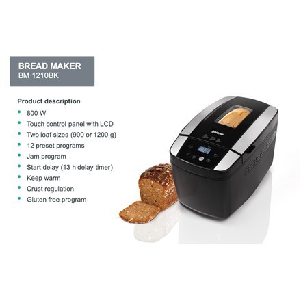 Gorenje | Breadmaker | BM1210BK | 800 W | Programmes Qty 12 | Black