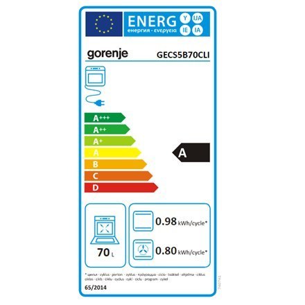 Gorenje | Cooker | GECS5B70CLI | Hob type Vitroceramic | Oven type Electric | Beige | Width 50 cm | Depth 59.4 cm | 70 L